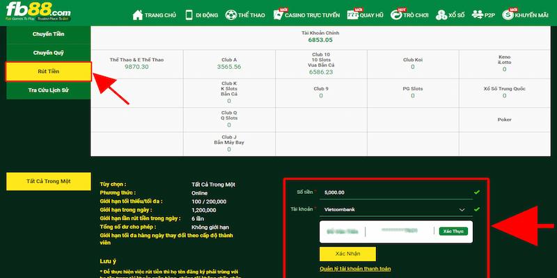 Các bước tiến hành rút tiền Fb88 cực kỳ dễ dàng để thực hiện theo